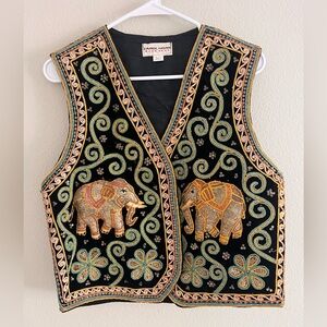 Black Embroidered Vest from Carol Horn Workshop Vintage Festival Boho Whimsy